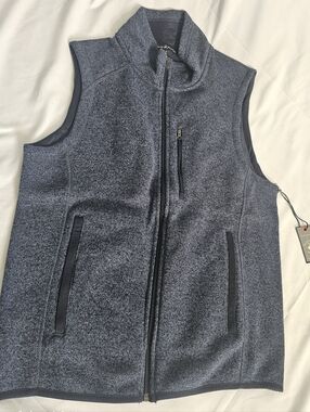 Beverly Hills Polo Club Heathered Navy Full-Zip Sweater